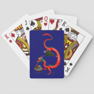 Baraja De Cartas Dragón oriental rojo