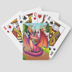 Baraja De Cartas Dragón personalizado morado/rojo
