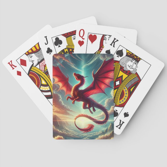 Baraja De Cartas Dragón Rojo (Reverso)