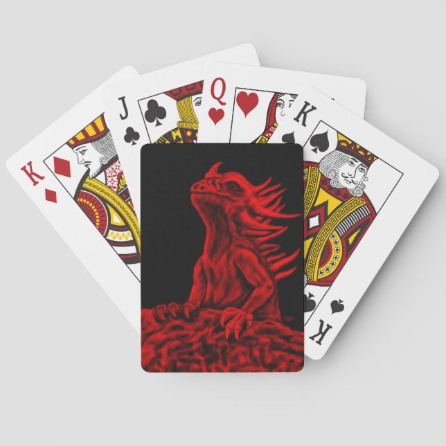 Baraja De Cartas Dragón rojo pequeño (Reverso)