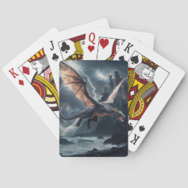 Baraja De Cartas Dragón sobre el castillo.