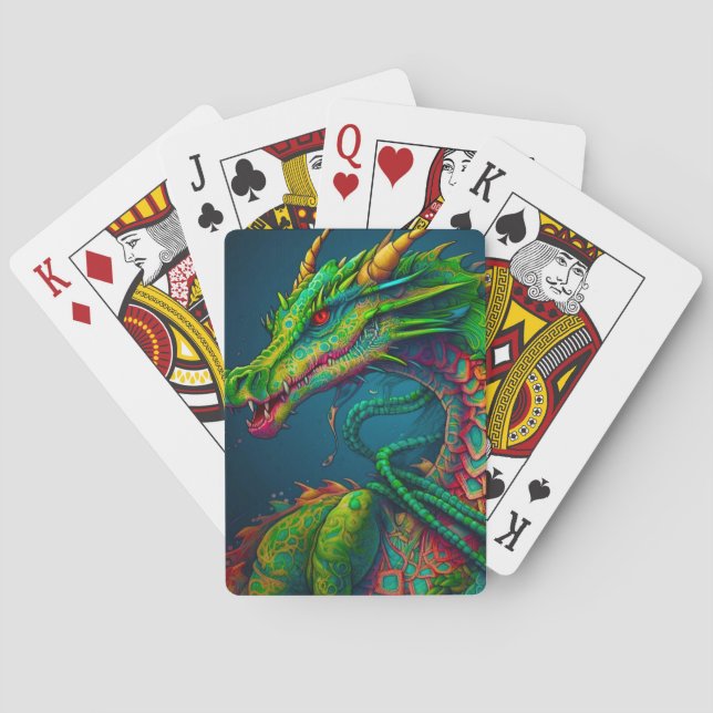 Baraja De Cartas Dragones verdes (Reverso)