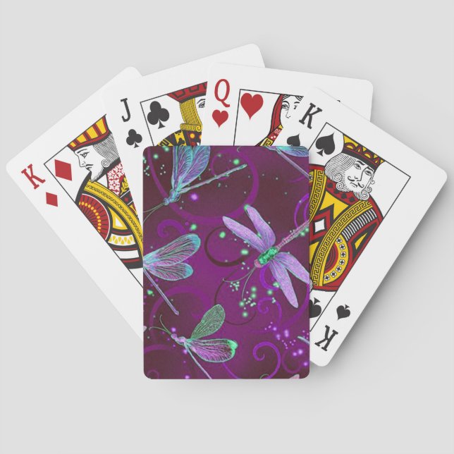 Baraja De Cartas Dragonflies púrpura (Reverso)
