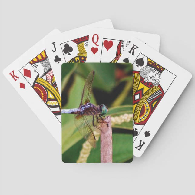 Baraja De Cartas Dragonfly con flores blancas (Reverso)