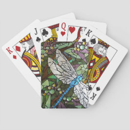 Baraja De Cartas Dragonfly de vidrio manchado