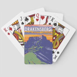 Baraja De Cartas Drakensberg Sudáfrica Lesoto Retro de arte de viaj