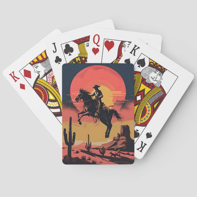 Baraja De Cartas Dramatic Western Mid Jump Sunset (Reverso)