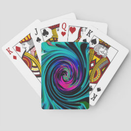 Baraja De Cartas Dramático giro retro negro y turquesa