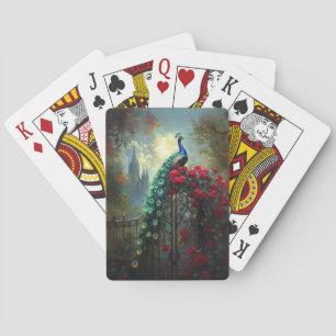 Baraja De Cartas Dramático Peacock Roses Roses Gótico