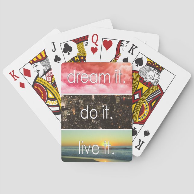 Baraja De Cartas Dream It Do It Live It Motivational Cita (Reverso)