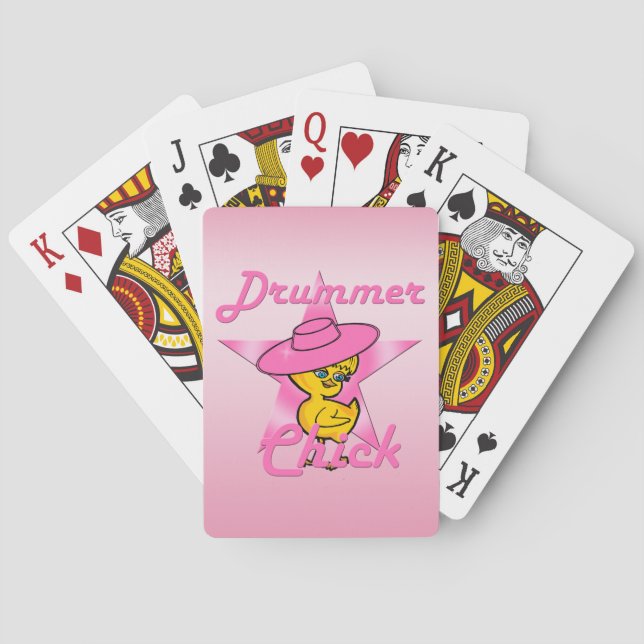Baraja De Cartas Drummer Chick #8 (Reverso)