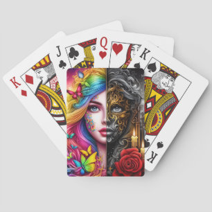 Baraja De Cartas Dualidad Mágica Élfica - Reinos Día - Noche