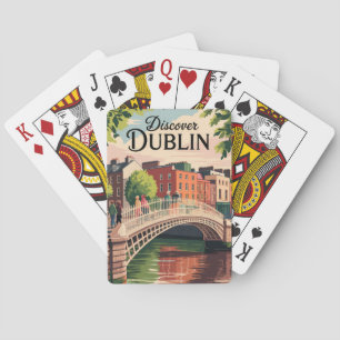 Baraja De Cartas Dublín Irlanda Ilustracion Viajes de arte