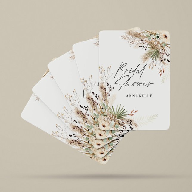 Baraja De Cartas Ducha de novia favorece a pampas eucalipto elegant (Subido por el creador)