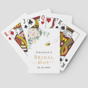 Baraja De Cartas Ducha de novia floral eucalipto vegetación abeja 