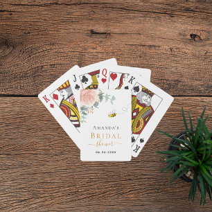 Baraja De Cartas Ducha de novia floral rosa eucalipto vegetación ab