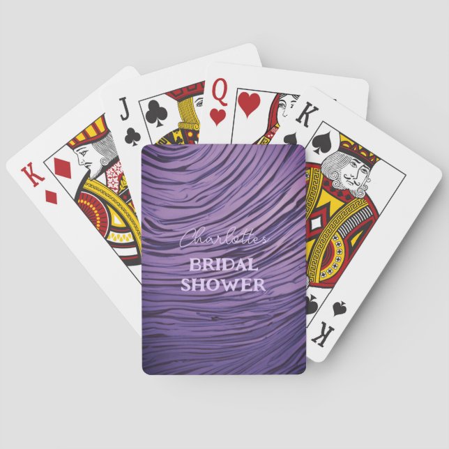 Baraja De Cartas Ducha de novia Purple Silky Satin Poker (Reverso)
