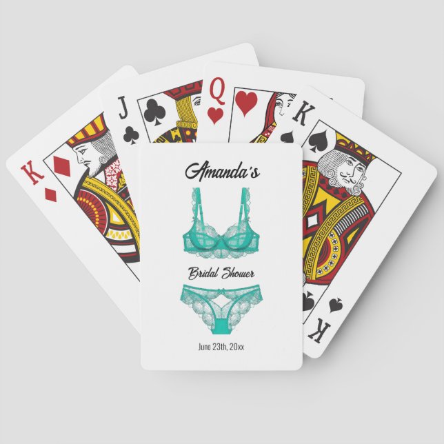 Baraja De Cartas Ducha de novia Turquoise Lingerie (Reverso)