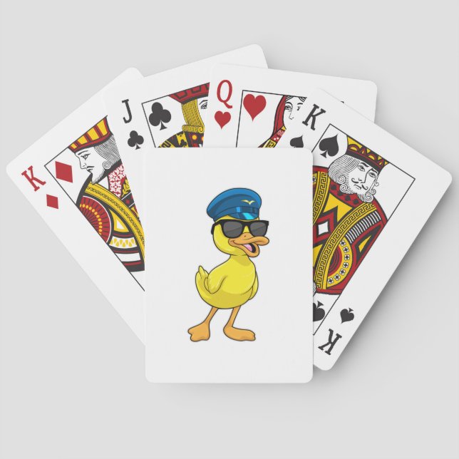 Baraja De Cartas Duck as Pilot with Pilot hat (Reverso)