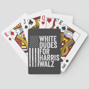 Baraja De Cartas Dudes Blancas Para Harris Walz Elección De Bandera