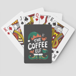 Baraja De Cartas Duende del café Navidad Divertido Cafeína Amantes