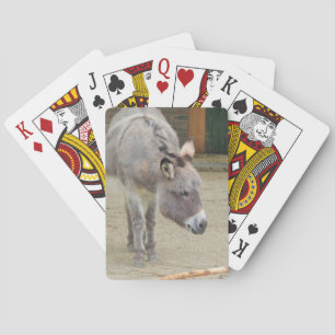 Baraja De Cartas Dulce burro, gris animal, familia de caballos