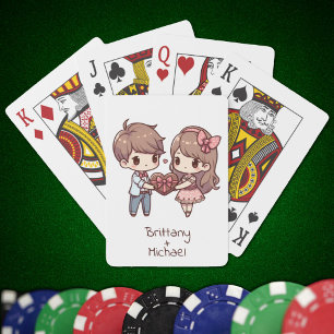 Baraja De Cartas Dulce Chibi Personalizado Estilo Valentine Pareja