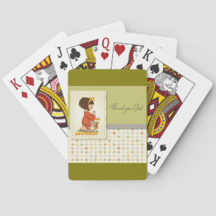 Baraja De Cartas Dulce niña orando Gracias Dios