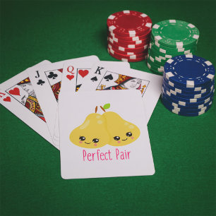 Baraja De Cartas Dulce Pareja de Peras Kawaii Pareja Perfecta Chist