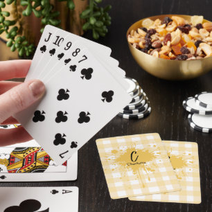 Baraja De Cartas Dulce Patrón de Cuadros Naranja Pastel Adorable