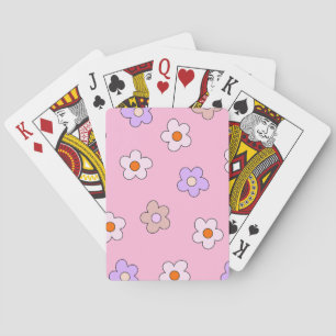 Baraja De Cartas Dulce patrón de flores pastel