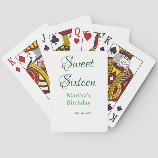 Baraja De Cartas Dulces dieciséis nombre fecha caligrafía boho ret (Reverso)