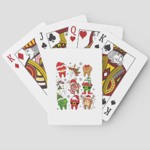 Baraja De Cartas Dulces Personajes Dentales de Navidad, Divertida F