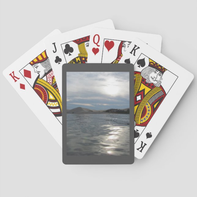 Baraja De Cartas Dunas de arena plateada en el lago (Reverso)