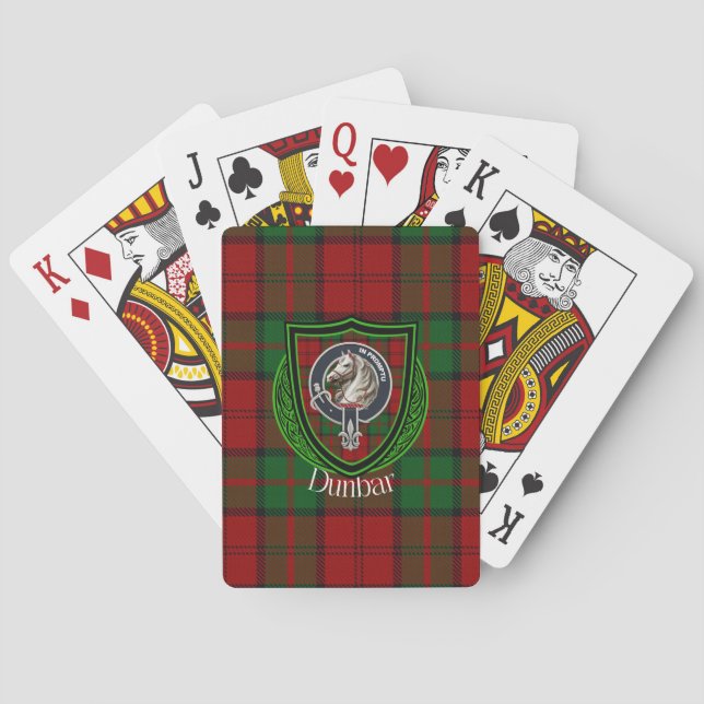 Baraja De Cartas Dunbar Scottish Clan Tartan & Crest (Reverso)