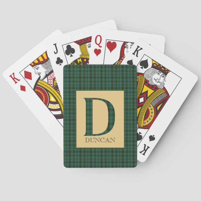 Baraja De Cartas Duncan Tartan Monogram D (Reverso)