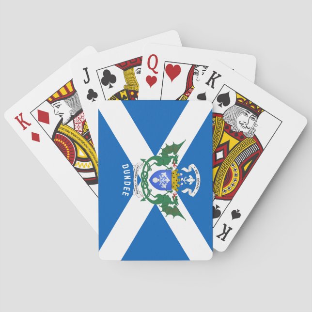 Baraja De Cartas Dundee coat of arms/ St. Andrew's Cross backdrop (Reverso)
