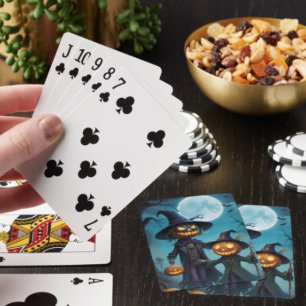 Baraja De Cartas Dúo de calabazas espeluznantes de Halloween