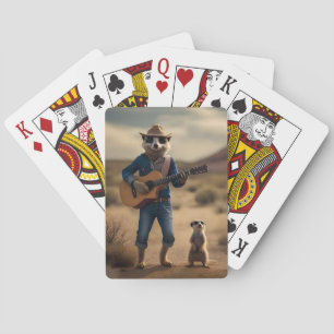 Baraja De Cartas Dúo de suricata: rasgueando juntos en armonía,
