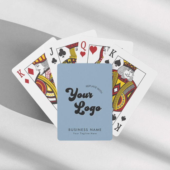 Baraja De Cartas Dusty Blue Personalizado Business Company 70s Logo (Subido por el creador)