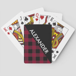 Baraja De Cartas DYI BG Blk Búfalo Cuadros 2 Triángulos Diag Borgoñ