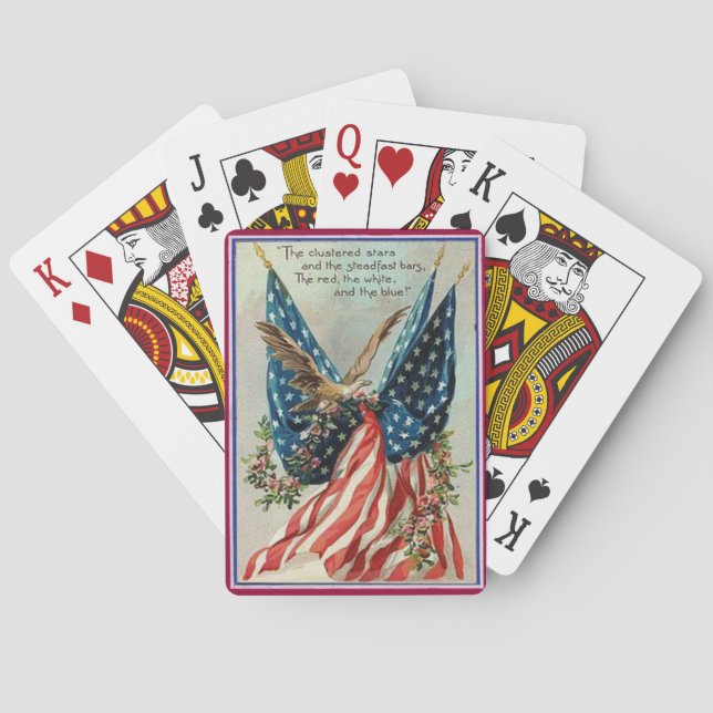 Baraja De Cartas Eagle and American Flag Patriotic  (Reverso)