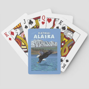 Baraja De Cartas Eagle calvo que se zambulle - Katmai, Alaska