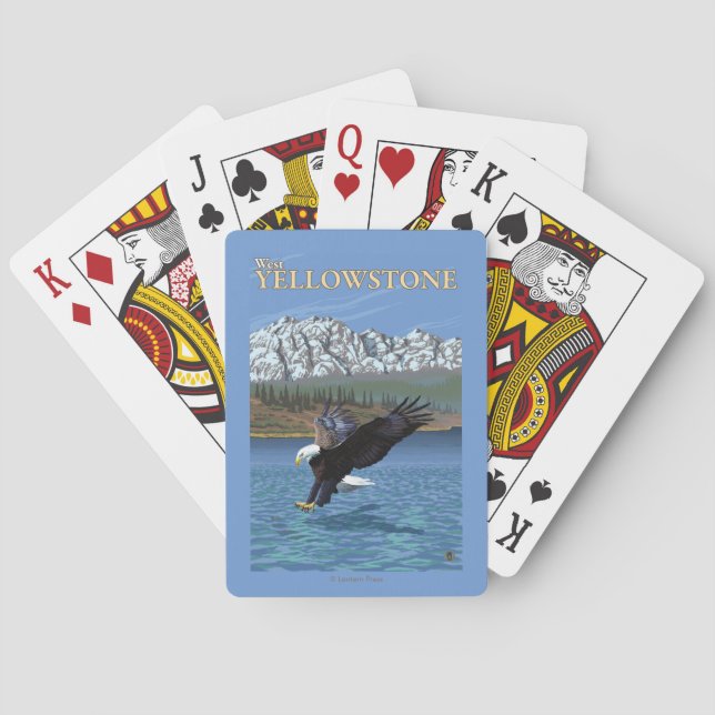 Baraja De Cartas Eagle calvo que se zambulle - Yellowstone del (Reverso)