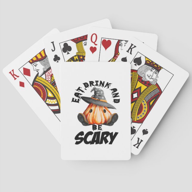 Baraja De Cartas Eat Drink And Be Scared Retro Cool (Reverso)