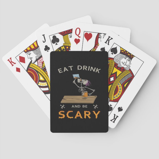 Baraja De Cartas Eat Drink And Be Scary Aesthetic Graphic (Reverso)