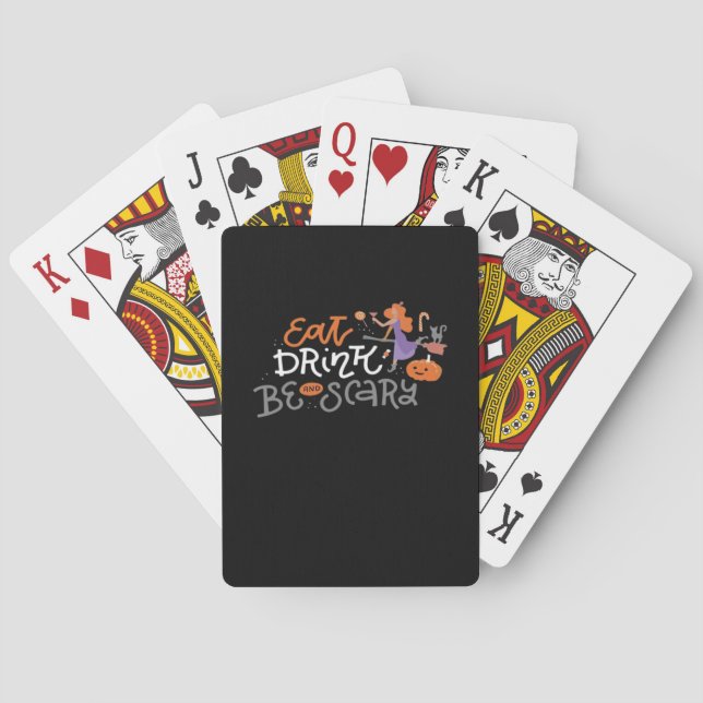 Baraja De Cartas Eat Drink And Be Scary Funny Halloween (Reverso)