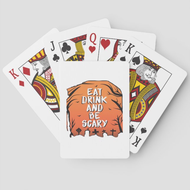 Baraja De Cartas Eat Drink And Be Scary Halloween Design Creative S (Reverso)