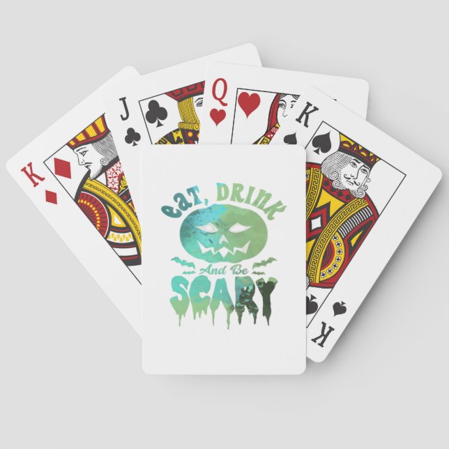 Baraja De Cartas Eat Drink And Be Scary Halloween Light (Reverso)