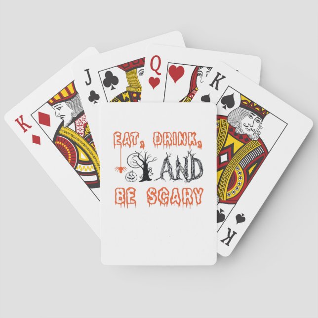 Baraja De Cartas Eat Drink And Be Scary Minimal Quote (Reverso)